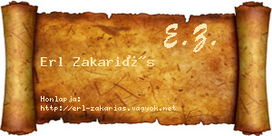 Erl Zakariás névjegykártya
